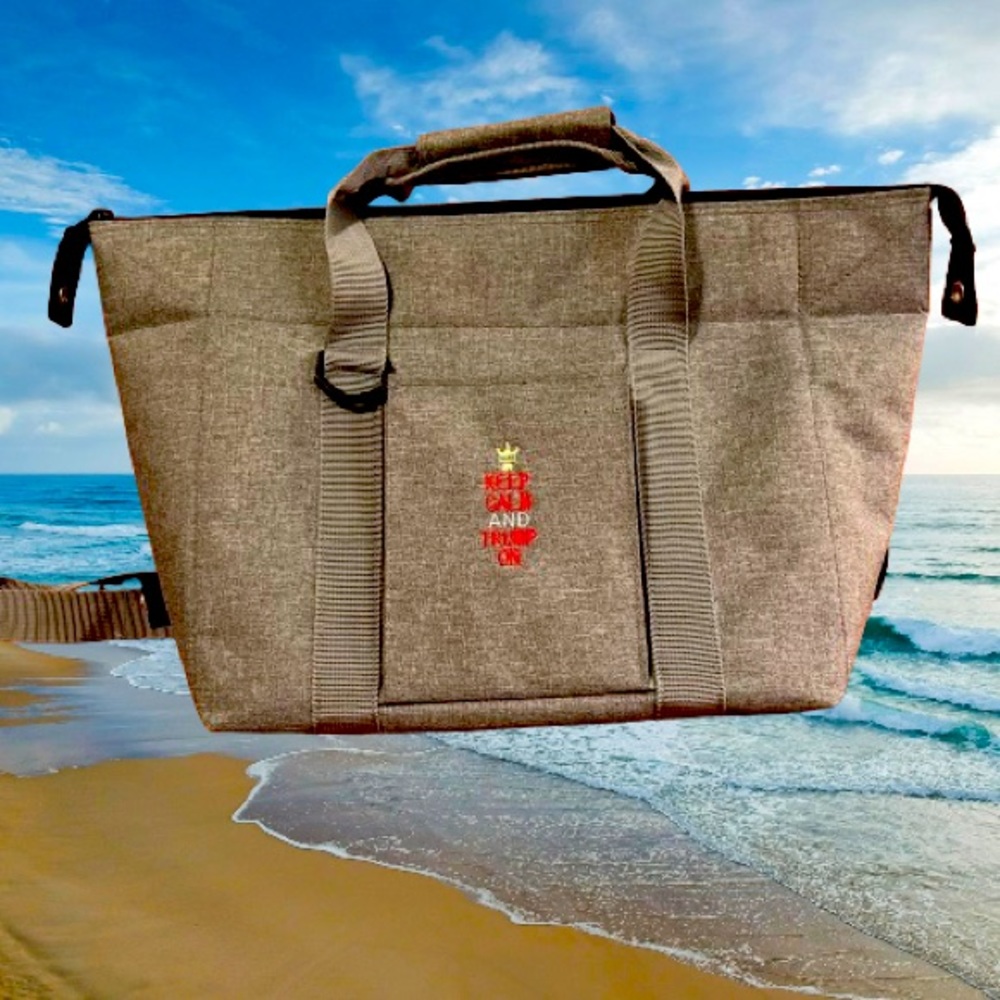 Cooler bag authentic Trademark embroidered logo KEEP CALM AND TRUMP ON.